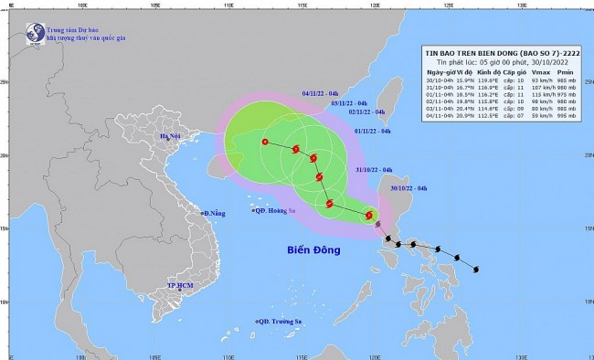 Bão Nalgae đi vào Biển Đông