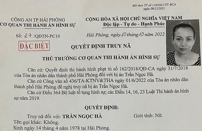 Hải Phòng: Bắt đối tượng truy nã đặc biệt