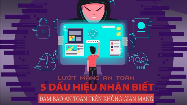 5 dấu hiệu nhận biết đảm bảo an toàn trên không gian mạng