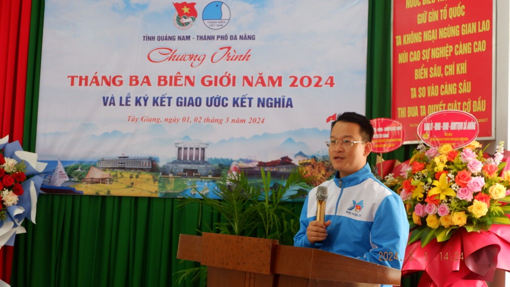 Anh Nguyễn Mạnh Dũng, Bí Thư Thành đoàn Đà Nẵng phát biểu tại chương trình (Ảnh Đ.Minh)