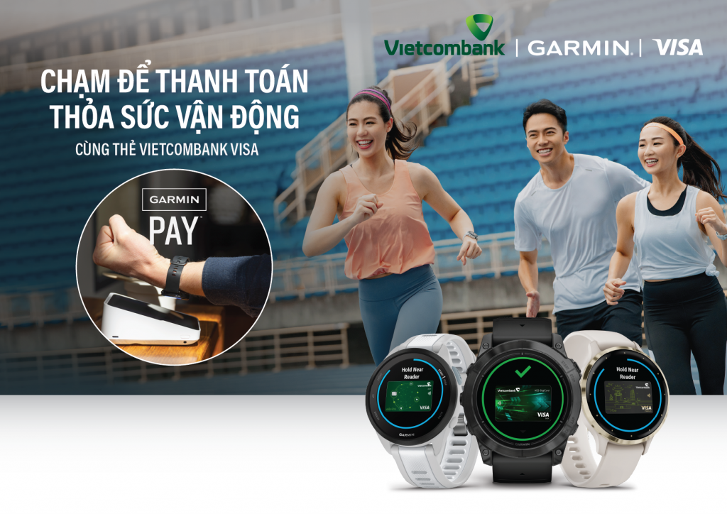 Vietcombank thanh toán một chạm Garmin Pay cho thẻ Visa