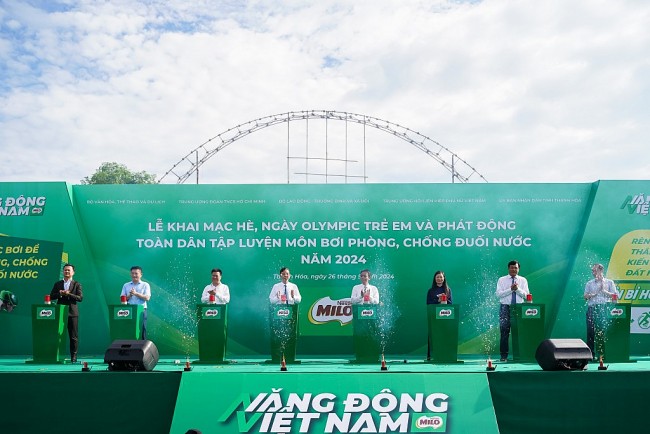 Nestlé MILO đồng hành cùng lễ phát động toàn dân tập luyện môn bơi phòng, chống đuối nước năm 2024