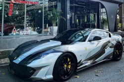 Ferrari 812 Superfast màu camo lạ mắt ra Hà Nội "định cư" sau gần 2 năm ở Sài Gòn