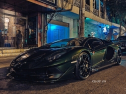 "Chạm mặt" siêu phẩm Lamborghini Aventador SVJ màu xanh lá Verde Ermes "độc nhất" Việt Nam