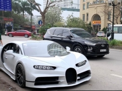 Vừa "đổi áo" không lâu, Bugatti Chiron của nhóm bạn trẻ ở Quảng Ninh đã có mặt tại Hà Nội