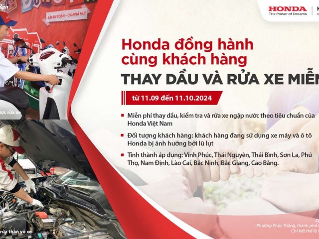 Honda Việt Nam hỗ trợ người dân các tỉnh miền Bắc sau mưa lũ