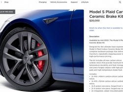 Tesla Model S Plaid sắp có thêm tùy chọn phanh gốm carbon trị giá 453 triệu VNĐ