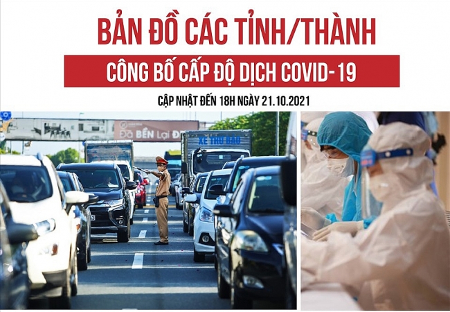 Bản đồ chi tiết 60/63 tỉnh thành công bố cấp độ dịch  Covid-19