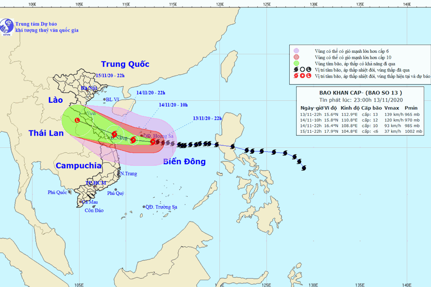 Bão số 13 lại mạnh lên giật cấp 16, diễn biến nguy hiểm khó lường
