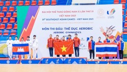 Aerobic nhóm 5 người bùng nổ tại Cung thể thao Quần Ngựa đem về HCV SEA Games 31