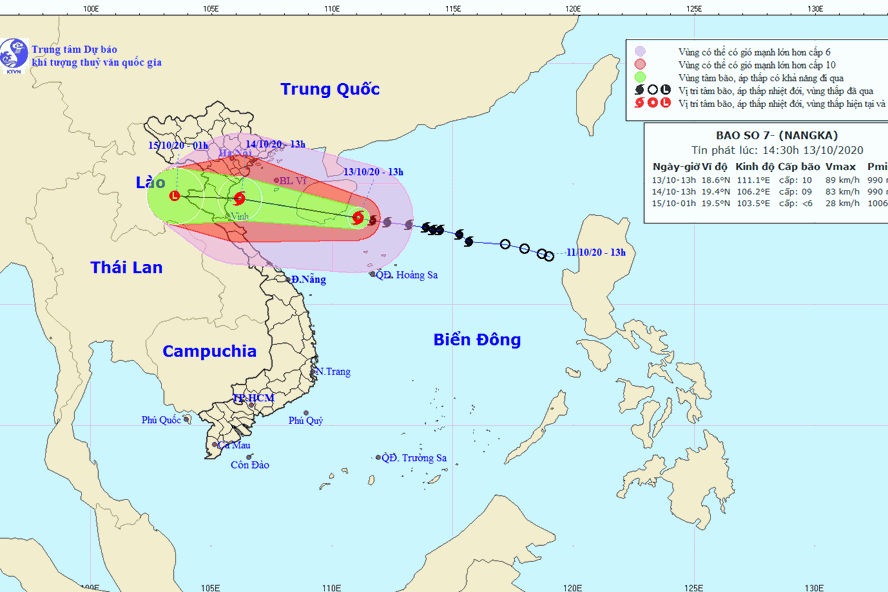 Bão số 7 gây mưa rất to cho khu vực Bắc Bộ và Bắc Trung Bộ