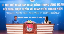 Bí thư Thứ nhất Trung ương Ðoàn đối thoại trực tuyến với đoàn viên, thanh niên