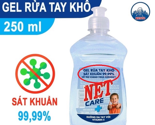 Gel rửa tay khô NET Care+ của NETCO chưa được cấp phép đã lưu hành?