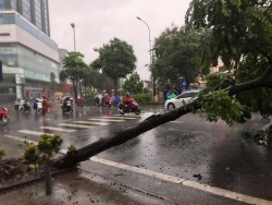 Hà Nội: Bão số 3 gây mưa to, gió mạnh khiến nhiều người ra đường gặp khó khăn